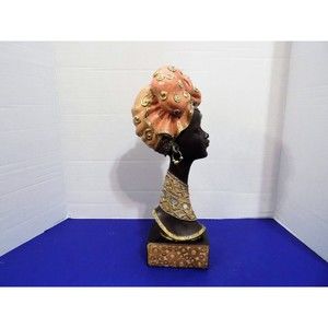 NEW Black African Queen Statue Figurine Bust